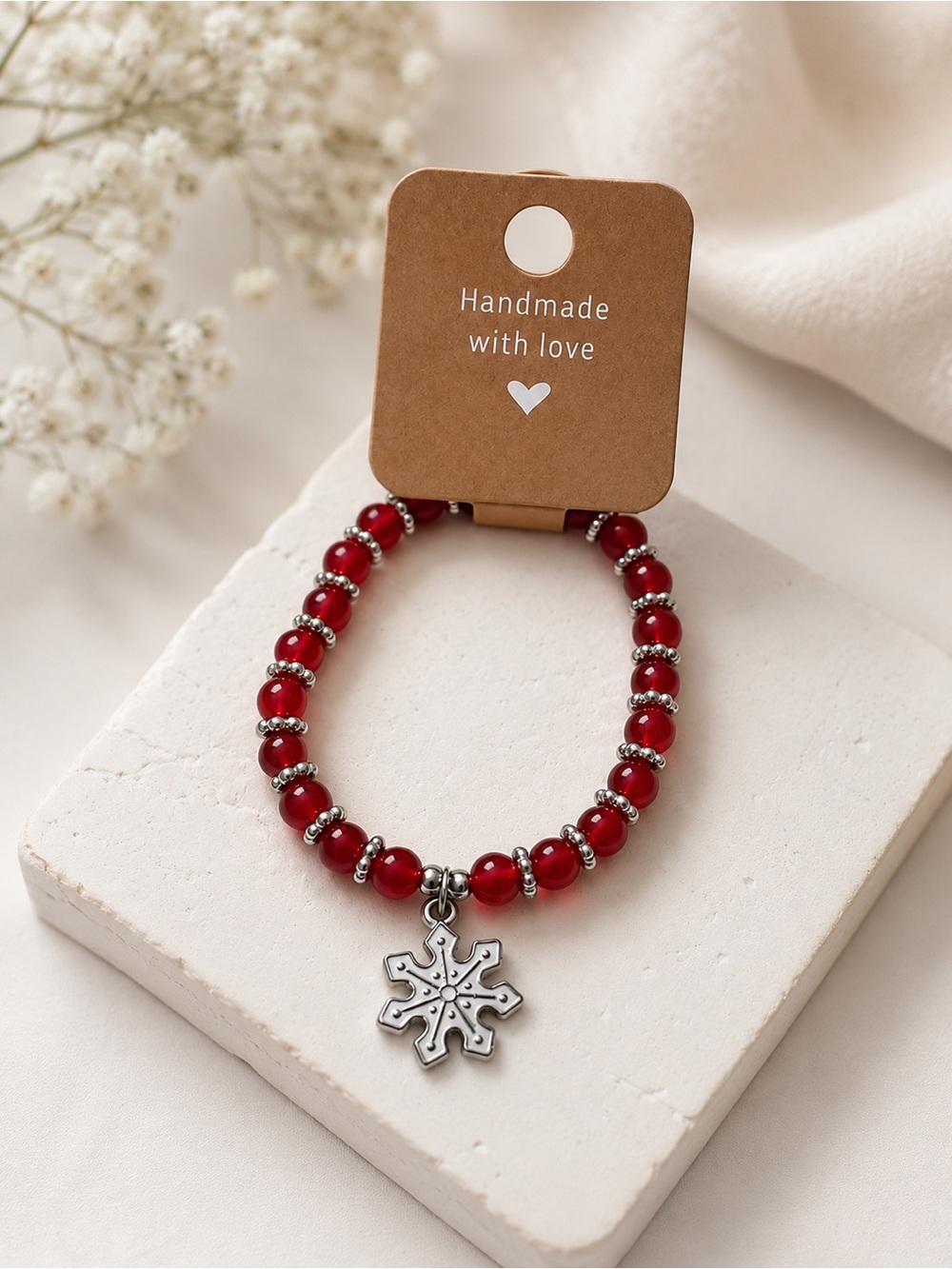 Red Snowflake Bracelet